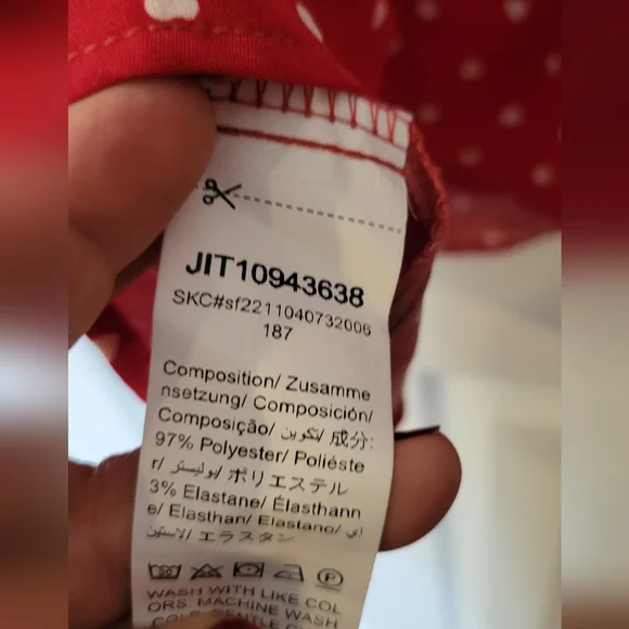 SHEIN Red Blouse with Heart Pattern - Picture 4 of 5